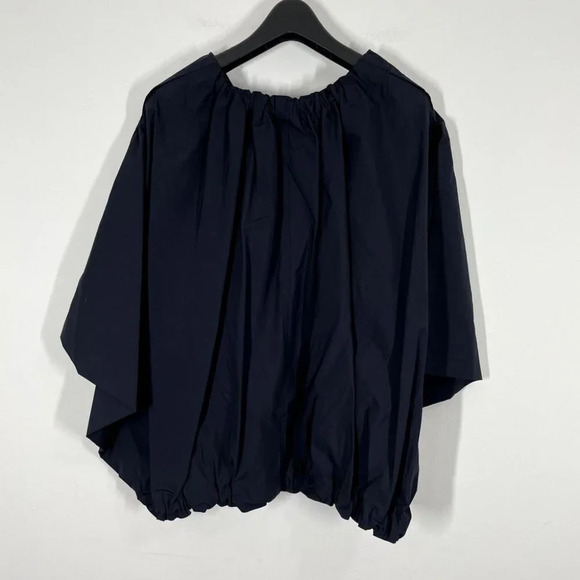 DÉ MOO NWT Lair Shirring Top Round Neck Size 38 Relaxed Fit Short Sleeve Blue - Picture 8 of 9